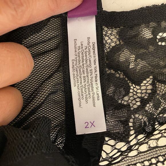 Adore Me HotSexy Black MeshLace Lingerie Babydoll Romantic MiniDress Intimate 2X - Picture 3 of 9